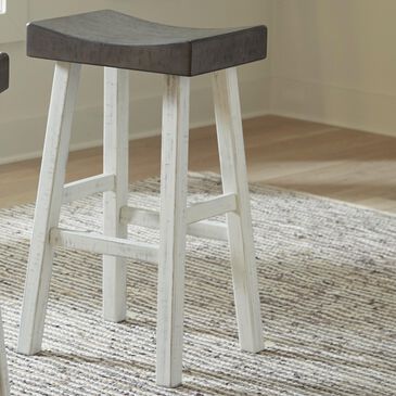 Signature Design by Ashley Glosco Tall Stool in Antique White and Medium Brown, , large