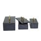 Maple and Jade 3-Piece Decorative Box Set with Handle in Polished Black and Gold, , large