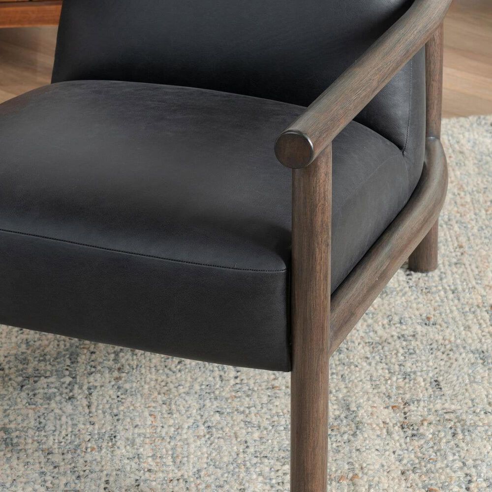 Classic Home Azoria Leather Accent Chair in Black, , large