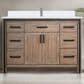 Lexora Home Ziva 48" Single Bathroom Vanity in Rustic Barnwood with 2 cm White Quartz Top and Rectangular Sink, , large