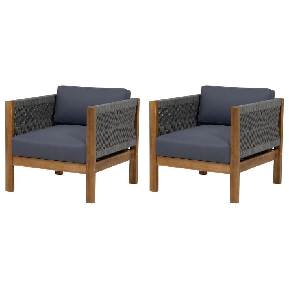 Hearth and Haven Laurel Outdoor Club Chair with Cushion in Dark Gray (Set of 2), , large