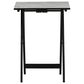 Linon Home Decor Talia Folding TV Tray Table Set with Stand in Black and White (Set of 4), , large