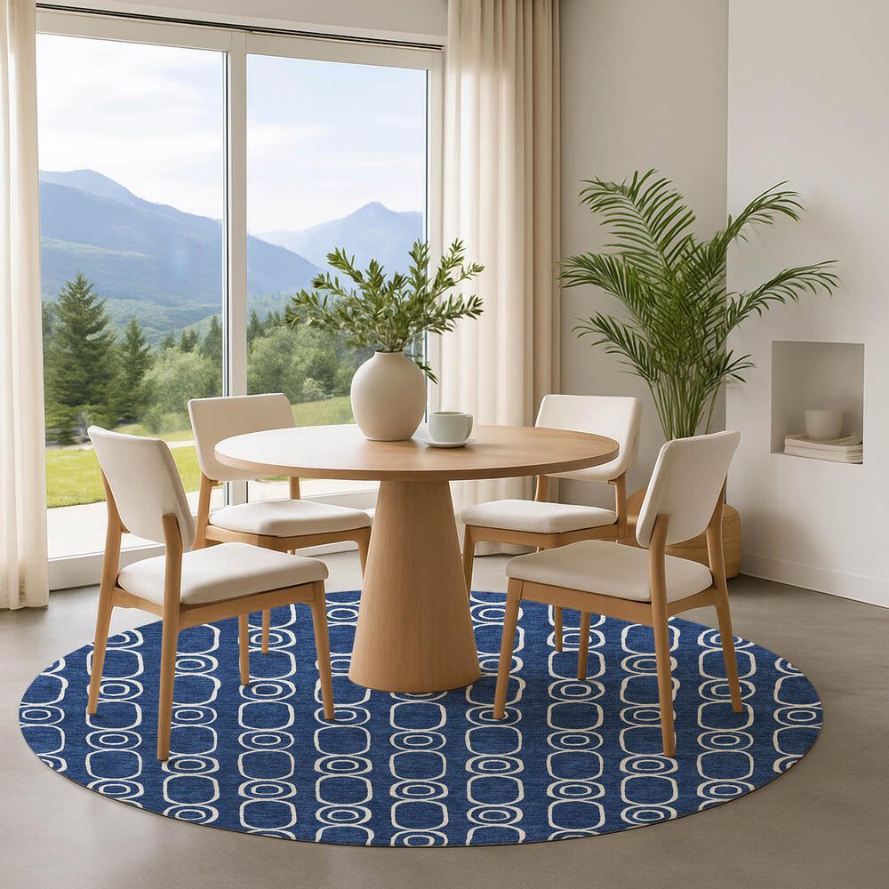 Dalyn Rug Company The Reserve TR6 Navy 8&#39; Round Indoor/Outdoor Area Rug, , large