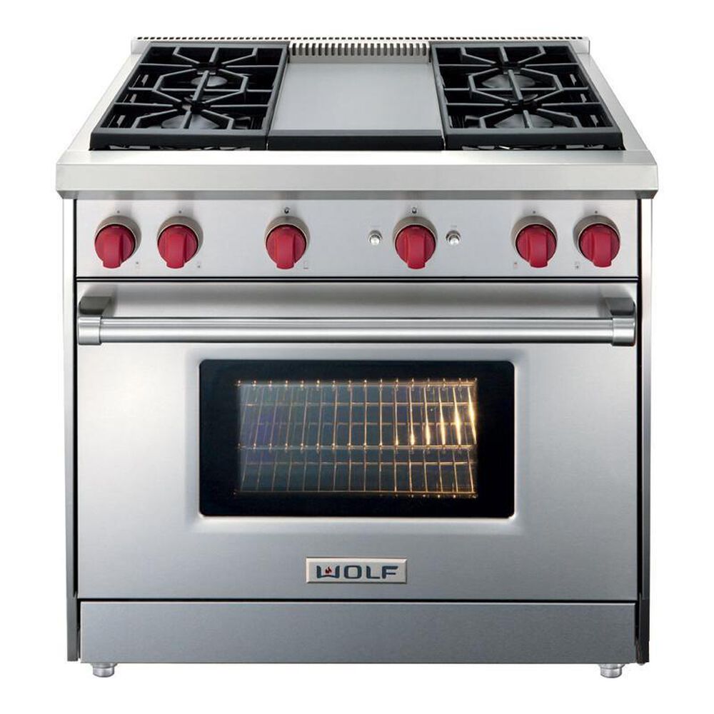 Wolf 36" Gas Range in Stainless Steel Nebraska Furniture Mart