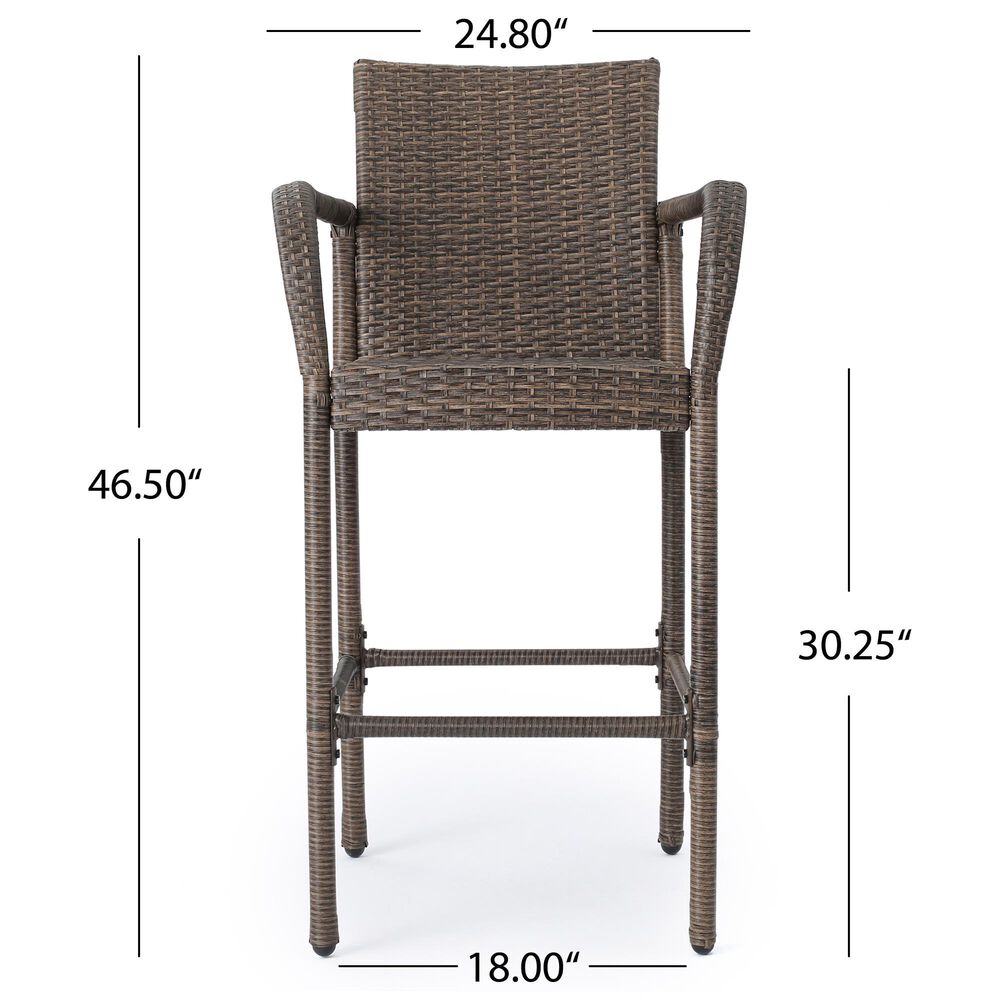 Hearth and Haven Littleton Outdoor Bar Stool in Brown and Mocha &#40;Set of 2&#41;, , large