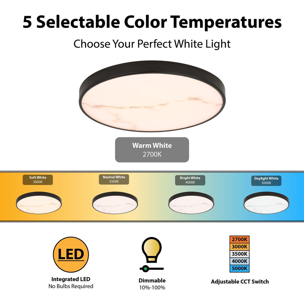 Vaxcel Aurelia 12" 1-Light Flush Mount in Matte Black, , large