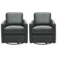 Italiano Furniture Turner Leather Swivel Glider in Forest Green (Set of 2), , large