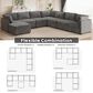 HOMLUX 8-Piece Mod L-Sectional with Chaise in Gray, , large