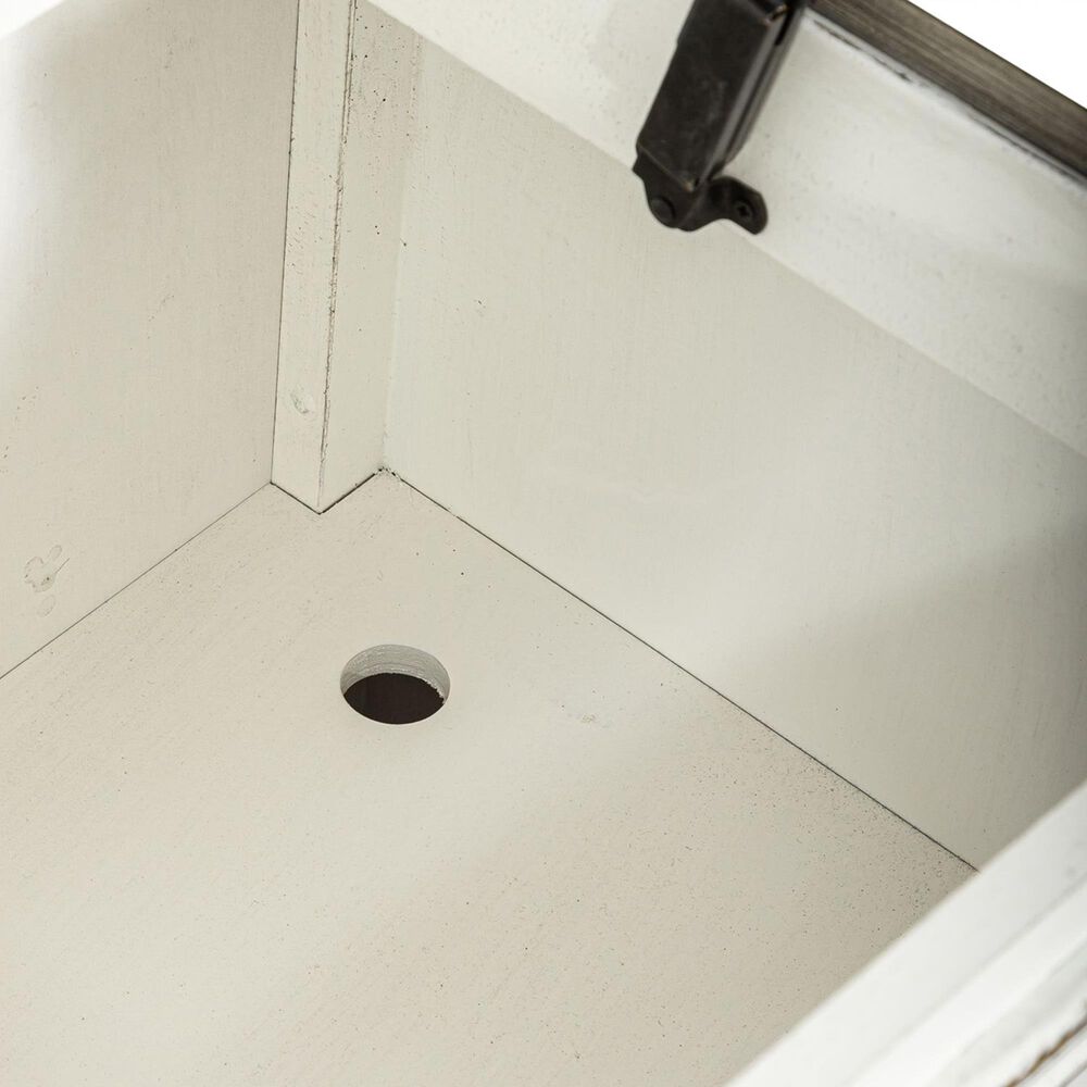 Belle Furnishings Magnolia Manor Hall Tree in Antique White and Weathered Brown, , large