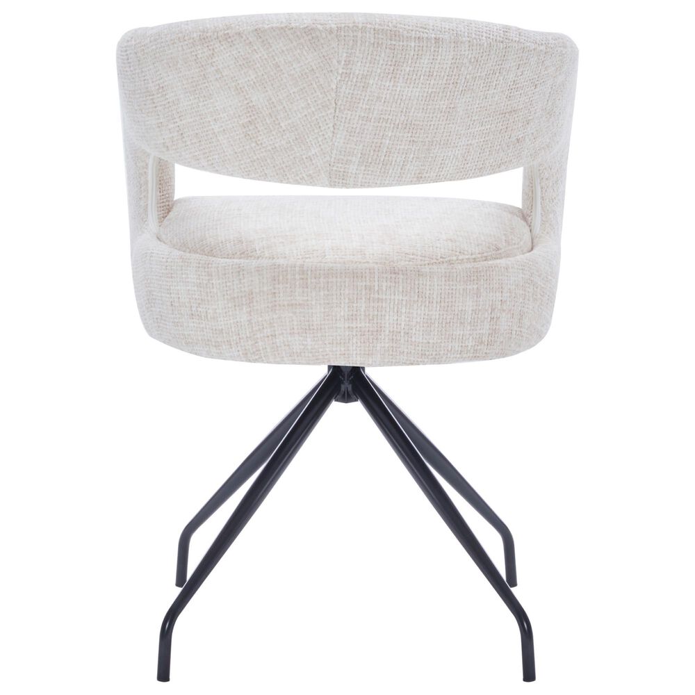 Impressions Vanity Miranda Vanity Chair with Cream Cushion in Black, , large