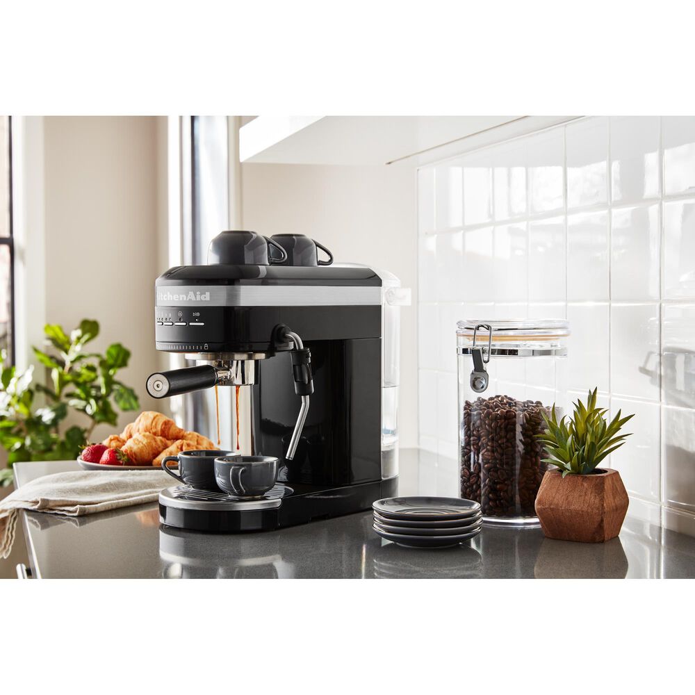 KitchenAid 47 Oz Semi-Automatic Espresso Machine in Onyx Black, , large