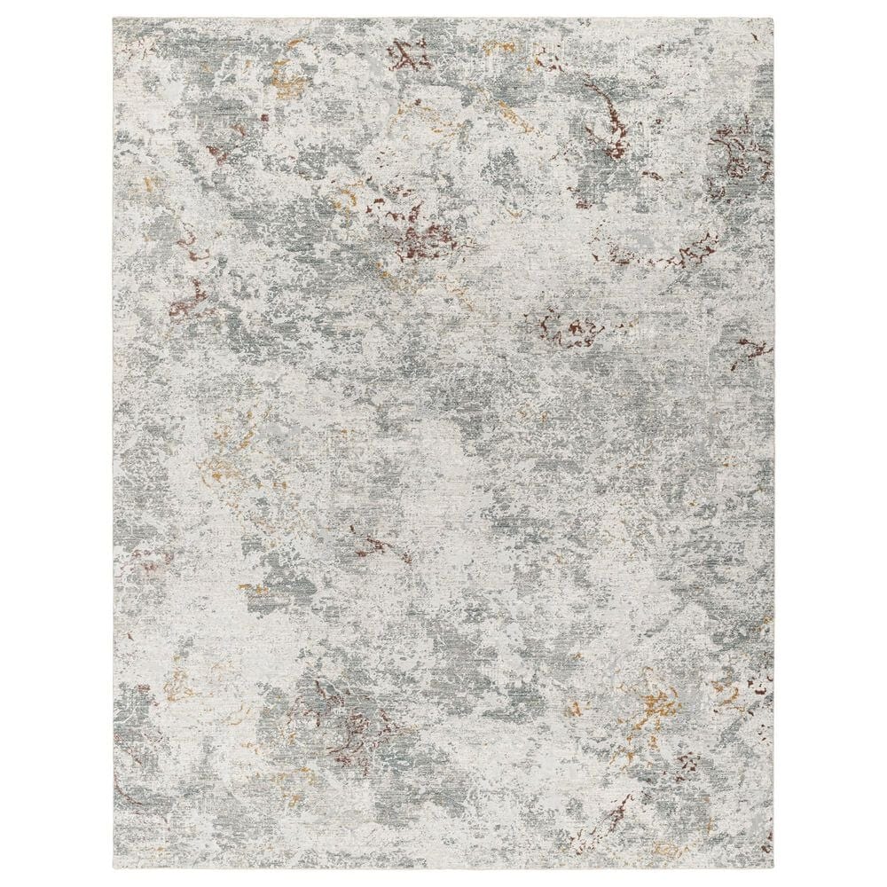 Surya Dresden White, Gray, Medium Gray, Light Slate, Rust and Mustard 12" x 15" Area Rug, , large