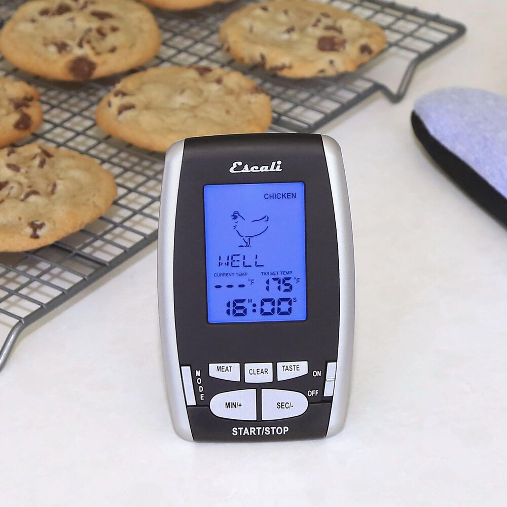 Kitchen Supply Wireless Thermometer and Timer in Black and Silver, , large