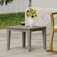 Hearth and Haven Hampton Outdoor Square Side Table with Slatted Top in Grey, , large