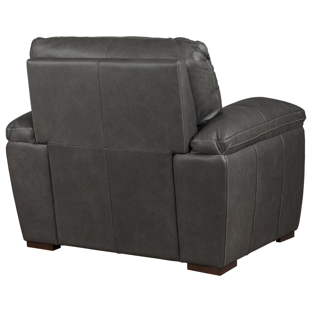 Superb Leather Leather Accent Chair in Osolo Dark Grey, , large