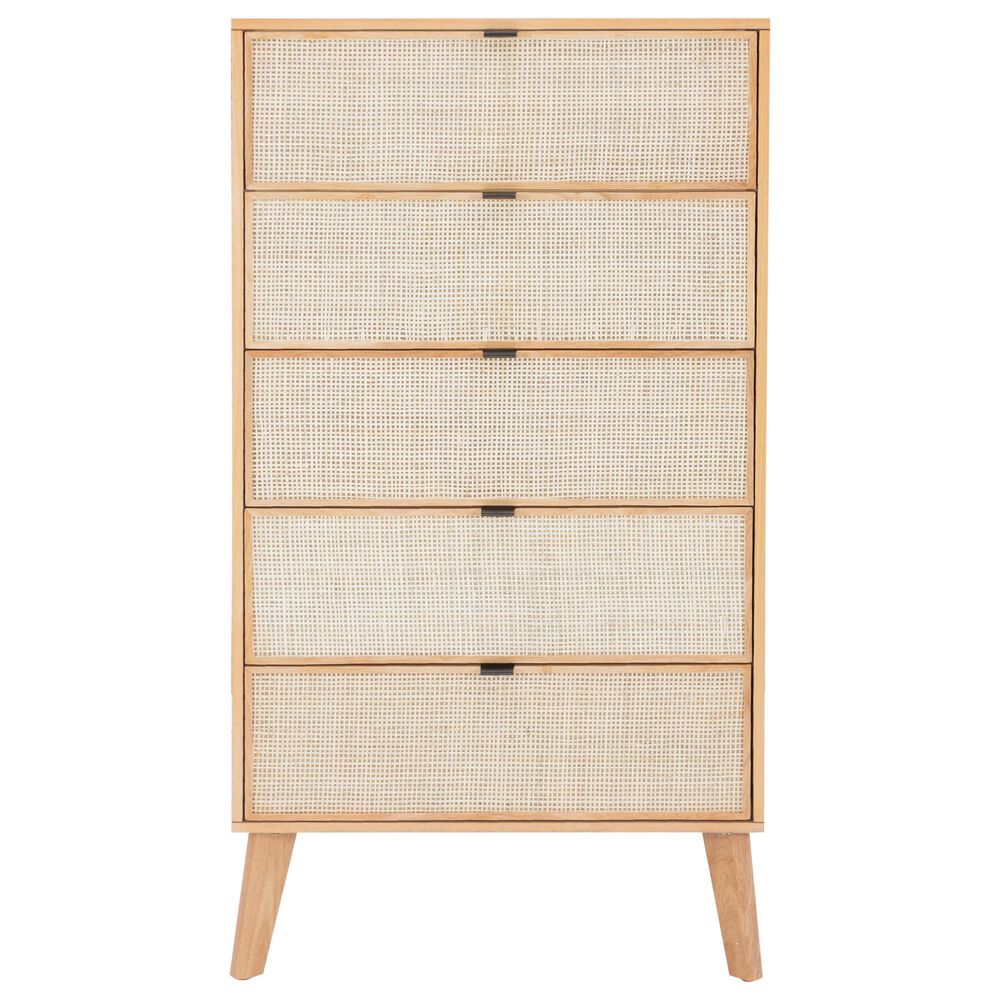Linon Home Decor Collett 5-Drawer Chest in Natural, , large