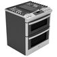 GE Appliances 30" Slide-In Front-Control Gas Double Oven Range in Stainless Steel, , large