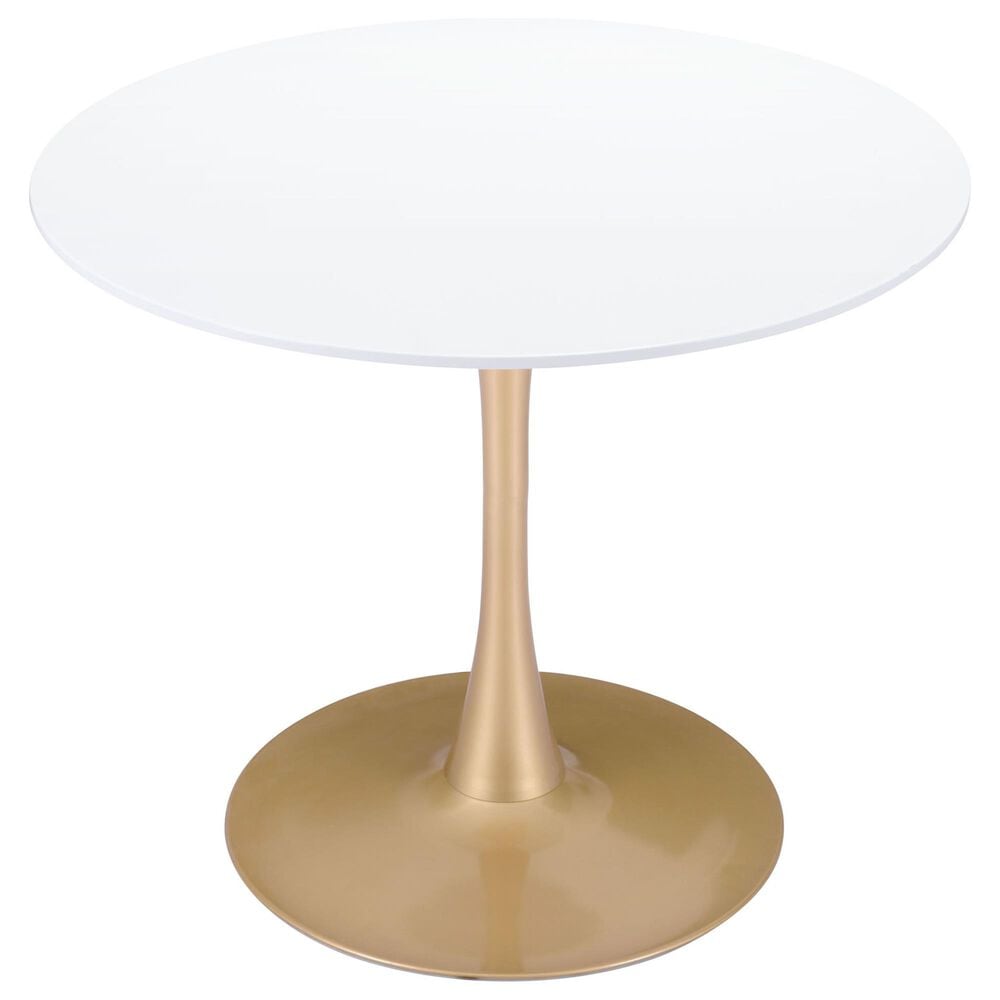 Zuo Modern Opus Dining Table in White/Gold, , large
