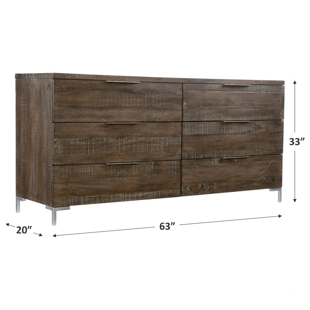 Bernhardt Logan Square 6 Drawer Dresser in Sable Brown and Gray Mist, , large