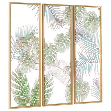 Maple and Jade 36" x 12" Coastal Wall Decor in Light Blue and Green (Set of 3), , large