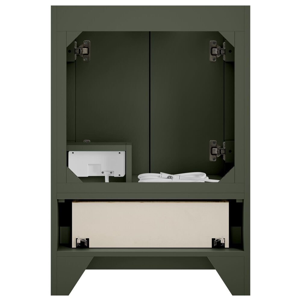 37B Lucerne 24" Single Bathroom Vanity Cabinet in Deep Olive Green with Marble Top and Backsplash, , large