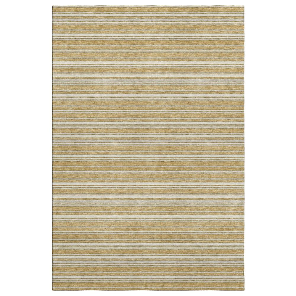 Dalyn Rug Company Soft Essentials Striped Gold 3" x 5" Indoor/Outdoor Area Rug, , large