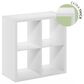 HOMLUX 4-Cube Reversible Open Back Bookshelf in White, , large
