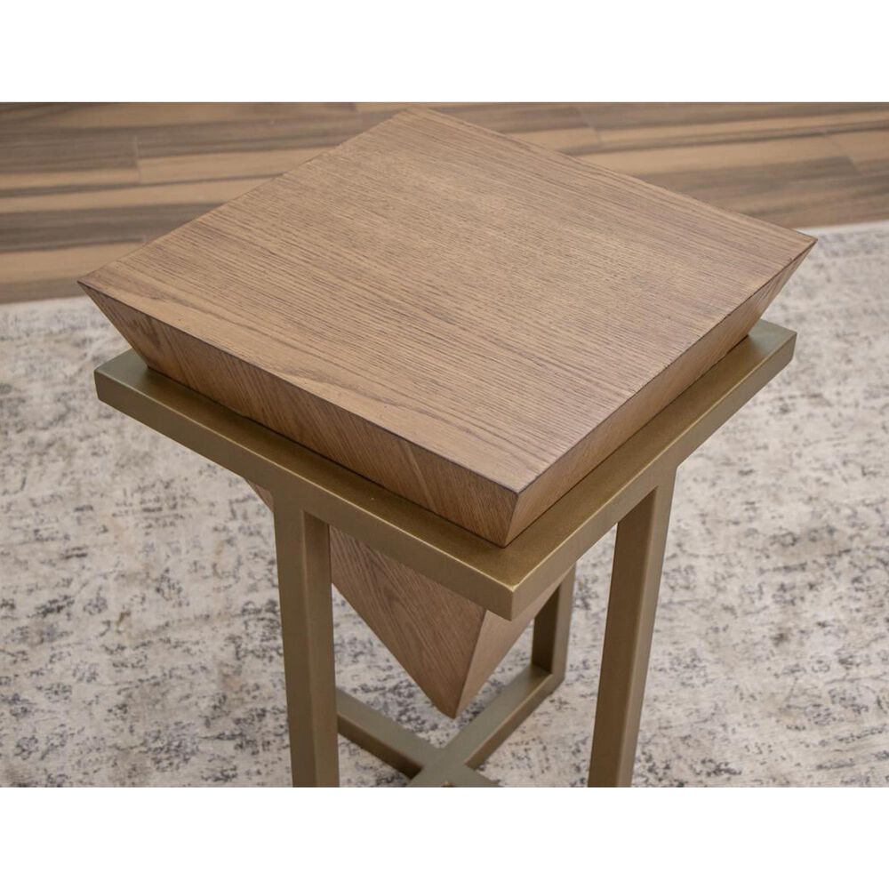 Fallridge Patagonia Chairside Table in Reddish Brown and Gold, , large