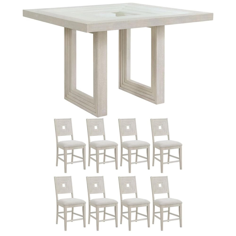 Elements Avalanche 9-Piece Counter Height Dining Set in Antique White, , large