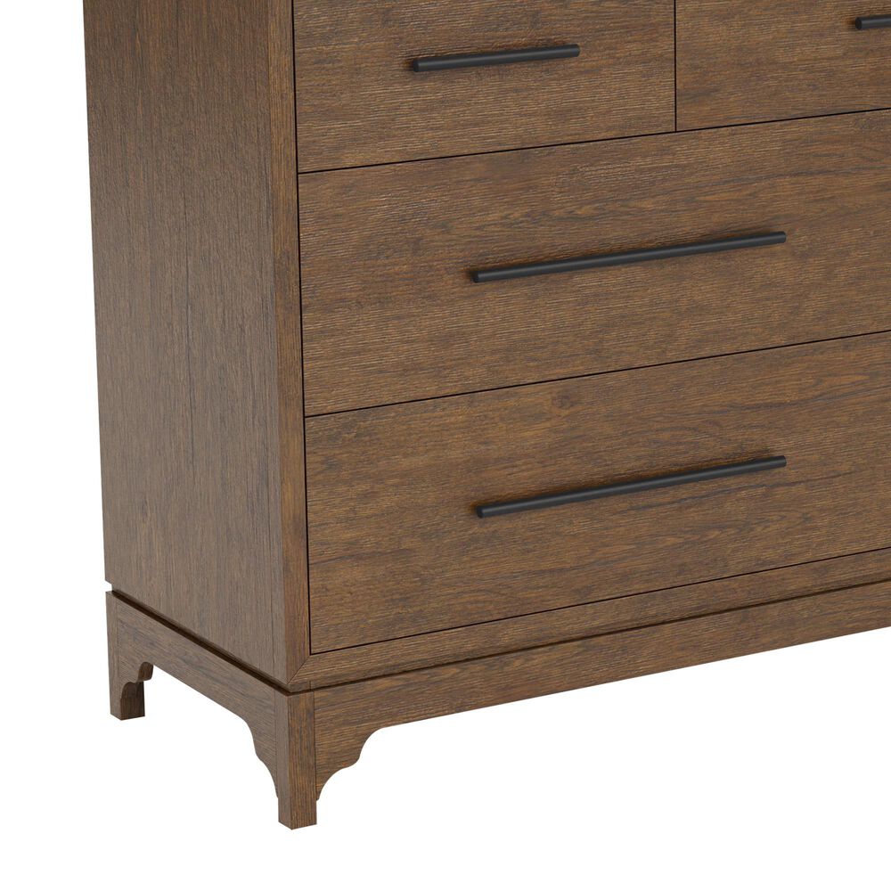 Riverside Furniture Calhoun 4-Piece King Panel Bedroom Set in Whiskey Oak, , large