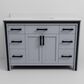 Lexora Home Ziva 48" Single Bathroom Vanity in Dark Grey with 2 cm White Cultured Marble Top and Rectangular Sink, , large