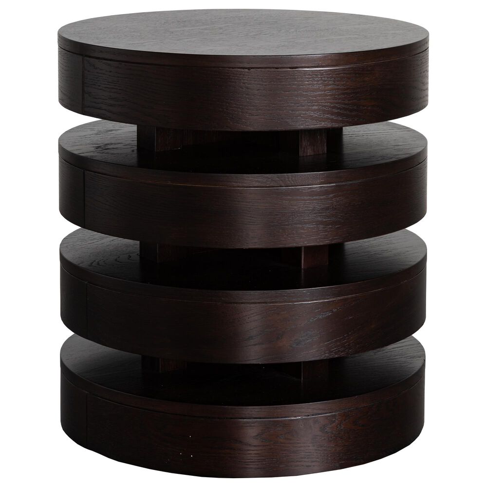Jofran Brix Round End Table in Espresso, , large