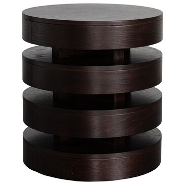Jofran Brix Round End Table in Espresso, , large