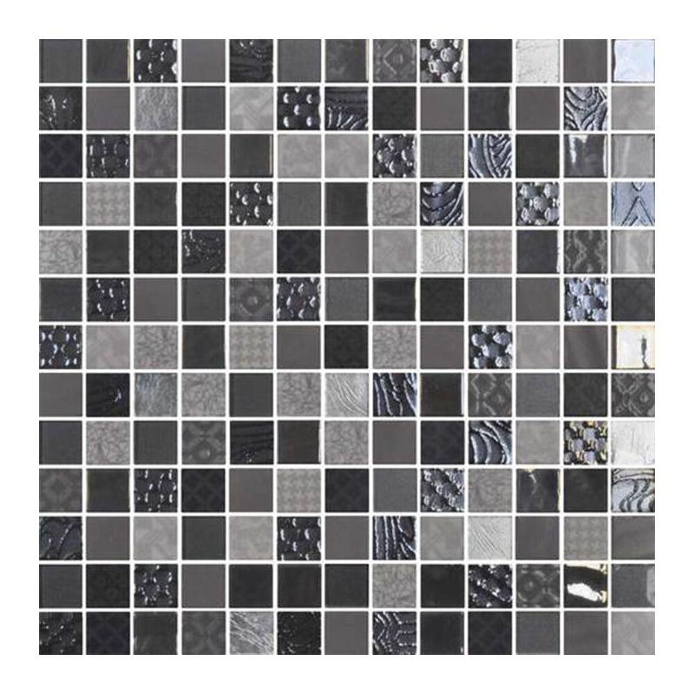 Dal-Tile Uptown Glass 1" x 1" Mosaic Wall Tile in Metro Gray, , large