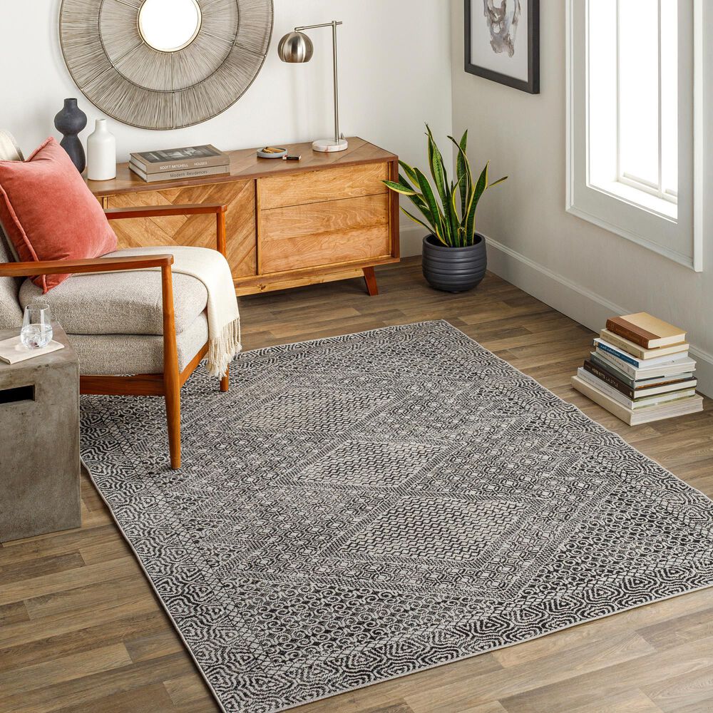 Surya Lavadora  LVR2341 9&#39;3&quot; x 12&#39; Black, Gray and Light Gray Area Rug, , large