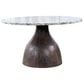 Home Trends & Design Soloman Pedestal Dining Table with Marble Top and Black Finish, , large