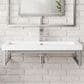 James Martin Vanities Boston 31.5" Single Wall Brackets in Brushed Nickel with 3 cm White Glossy Resin Top and Rectangular Sink, , large