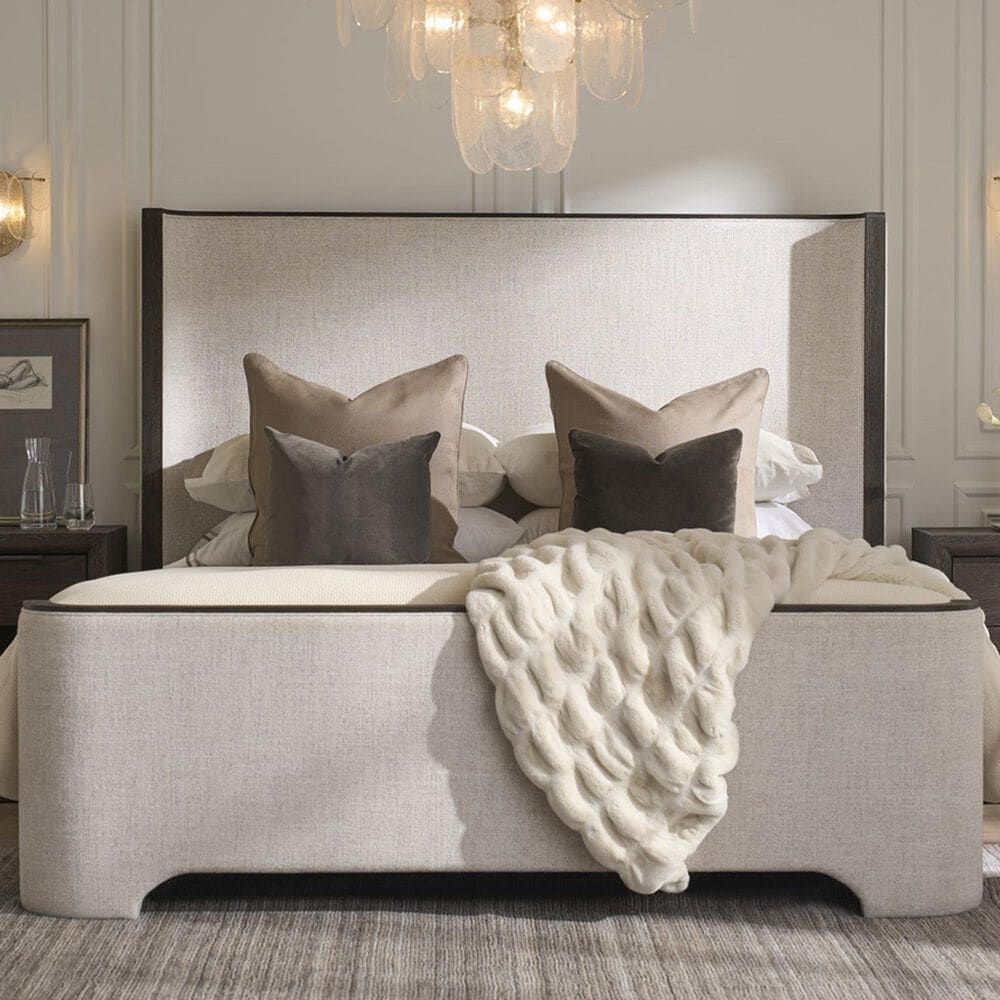Furniture Worldwide Modern Queen Upholstered Panel Bed in Monique Linen, , large