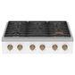Cafe 36" Natural Gas Rangetop with 6-Burner in Matte White and Brushed Bronze, , large