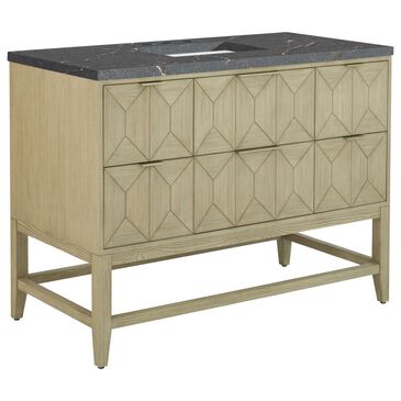 James Martin Vanities Emmeline 48" Single Vanity in Pebble Oak with 3 cm Parisien Bleu Quartz Top, , large