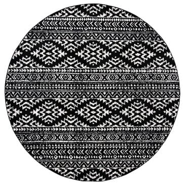 Safavieh Tulum Bohemian 6"7" Round Black and Ivory Area Rug, , large