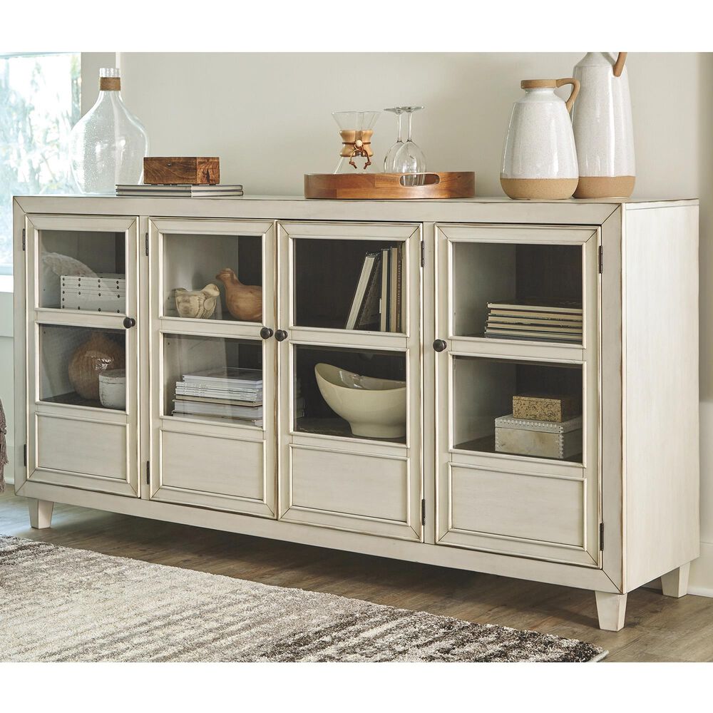 Signature Design by Ashley Deanford Accent Cabinet in Antique White, , large