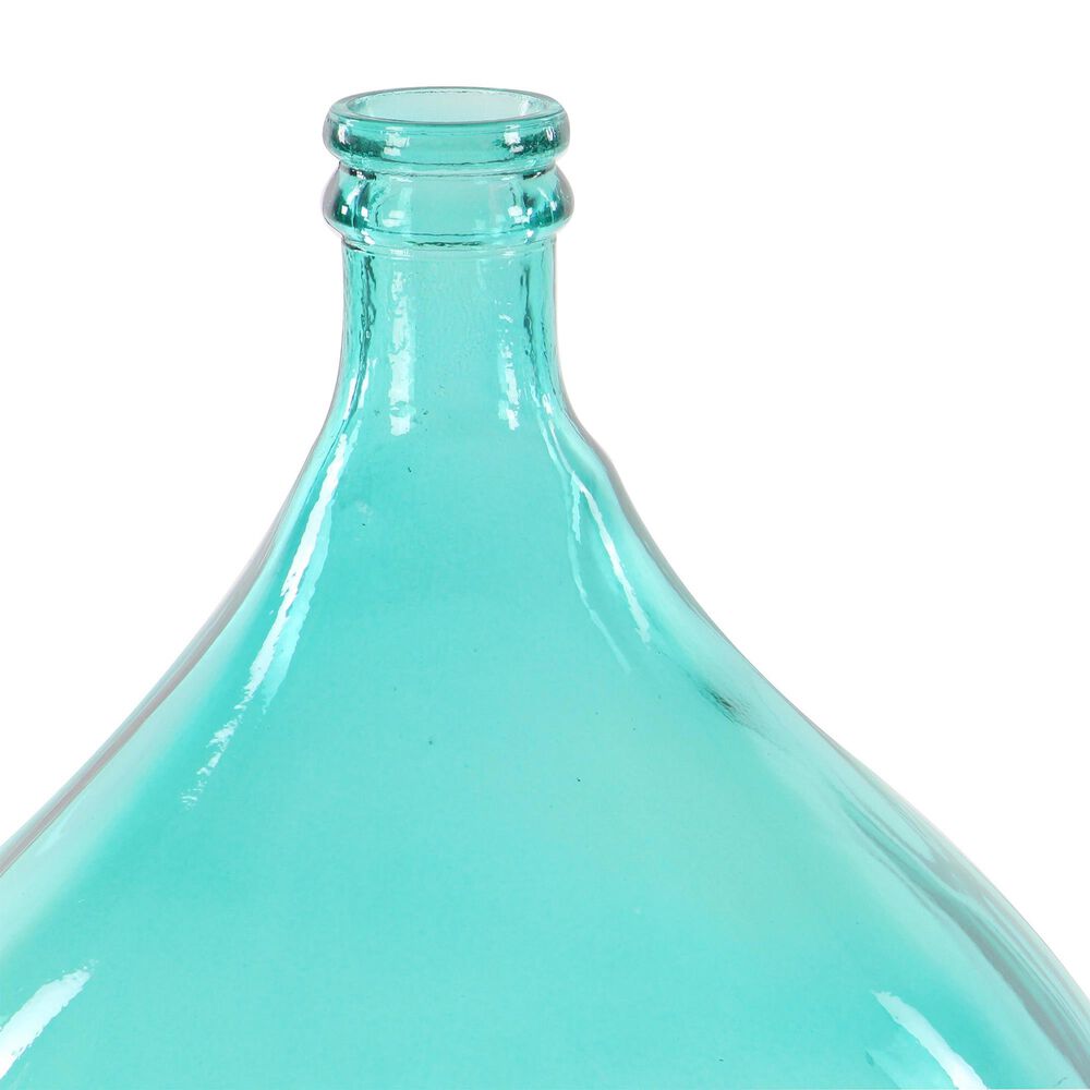 Maple and Jade Bulb Shape Decorative Vase in Tinted Teal, , large