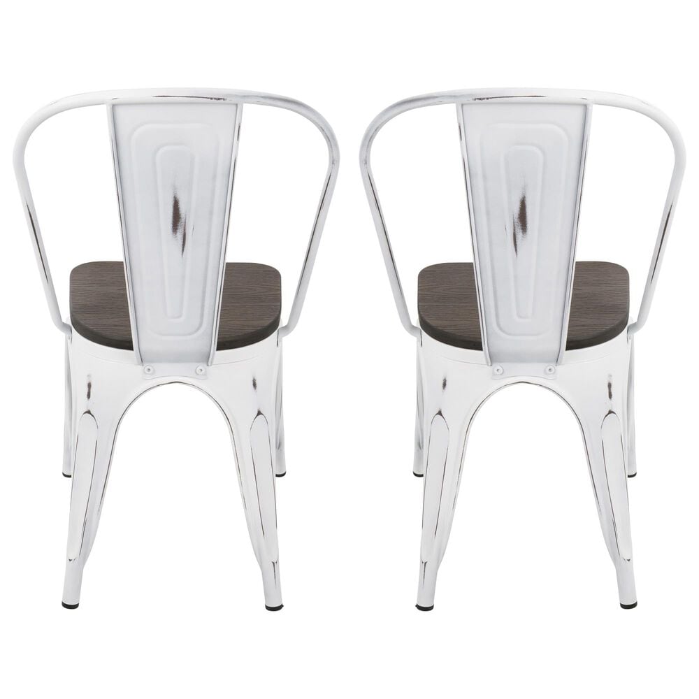 Lumisource Oregon Stackable Dining Chair in Esoressi/Vintage White &#40;Set of 2&#41;, , large