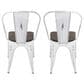 Lumisource Oregon Stackable Dining Chair in Esoressi/Vintage White (Set of 2), , large