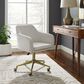 Linon Home Decor Imogen Quilted Office Chair with Off White Cushion in Gold, , large