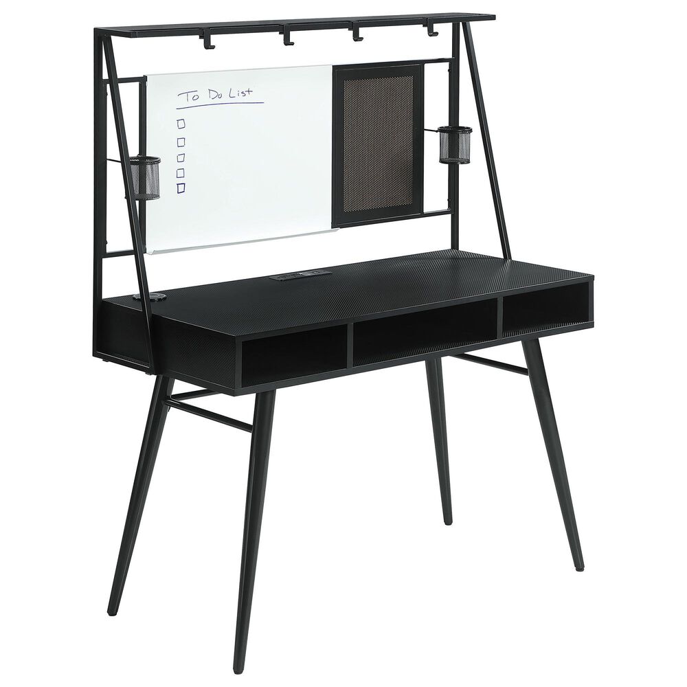 Coaster Jessie Writing Desk with Whiteboard and USB in Black, , large