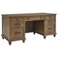 Riva Ridge Hensley 2-Piece Executive Desk and Door Bookcase Set in Honey, , large