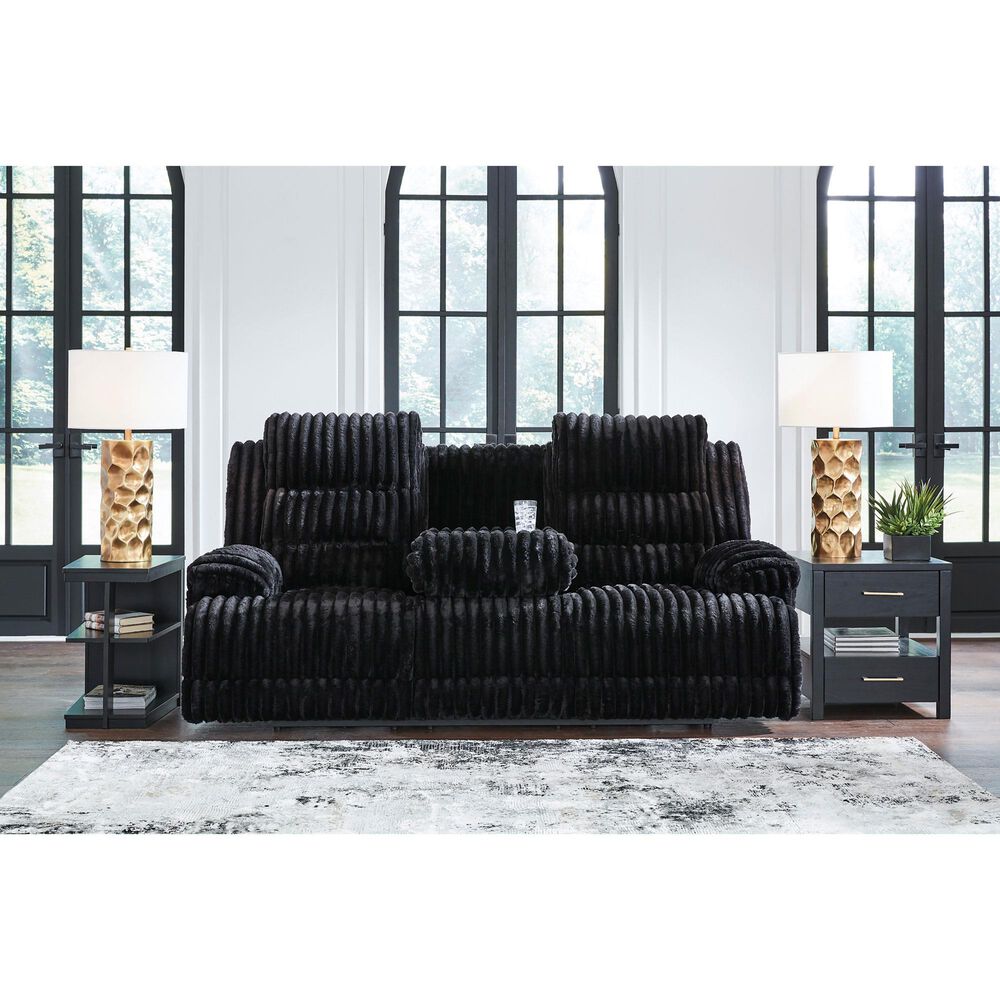 Ashley Rhines Falls Power Reclining Sofa in Onyx, , large
