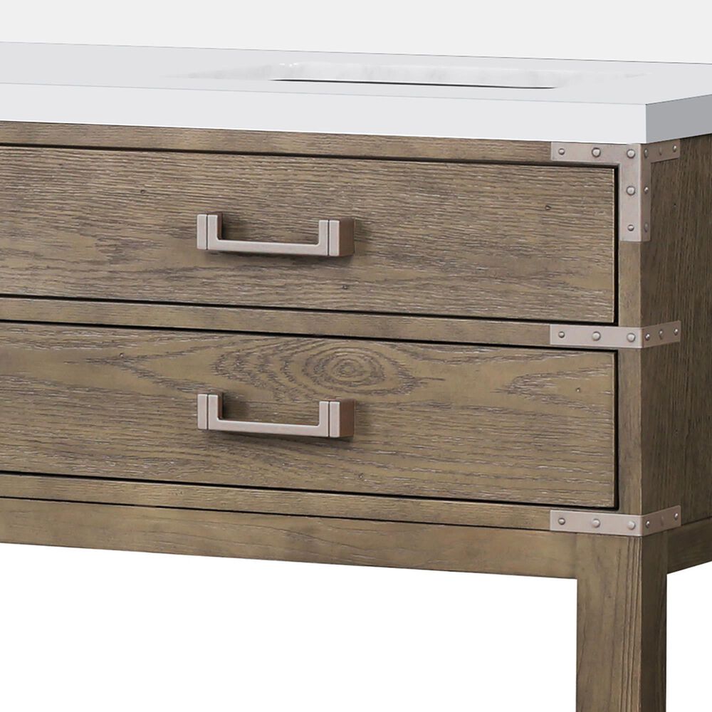Lexora Home Norwalk 72&quot; Double Bathroom Vanity in Grey Oak with White Quartz Top and Rectangular Sinks, , large